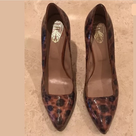 JUDARI MILANO 🐆Leopard Patent Leather Heels High End Designer ITALY VERY RARE!! - Picture 4 of 12